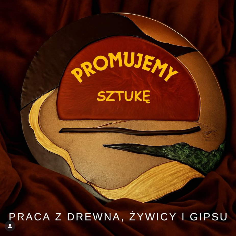 Drewno, żywica i gips